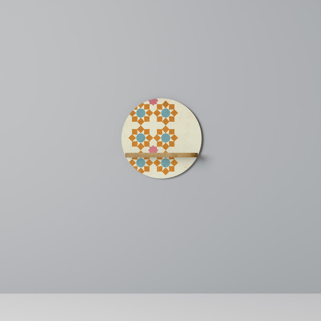 FLORAL DECOR Prateleira Redonda Decorativa em Efeito Carvalho