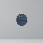 MIDNIGHT FLORA Oval Art Shelf In Black Finish