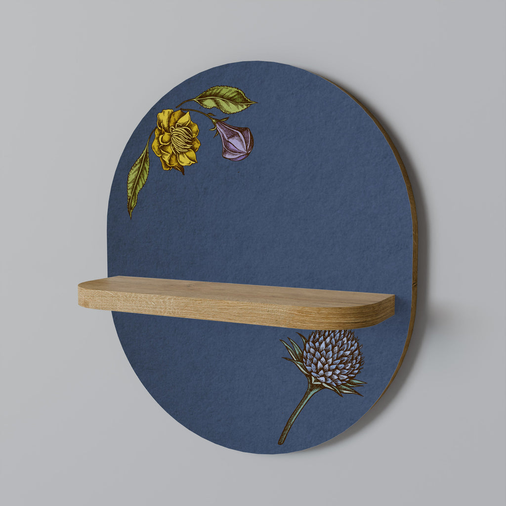 MIDNIGHT FLORA Prateleira Oval Decorativa em Efeito Carvalho