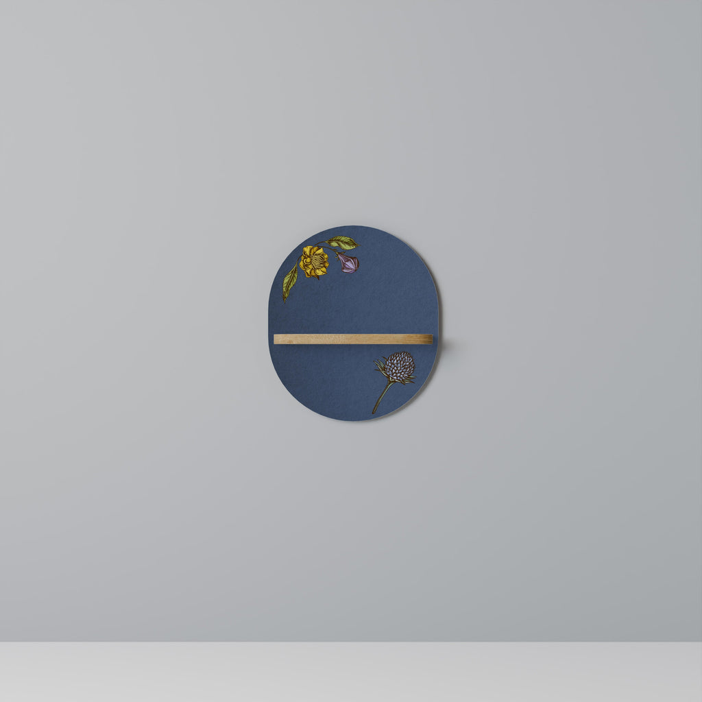 MIDNIGHT FLORA Prateleira Oval Decorativa em Efeito Carvalho