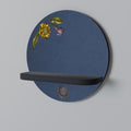 MIDNIGHT FLORA Prateleira Redonda Decorativa em Acabamento Preto