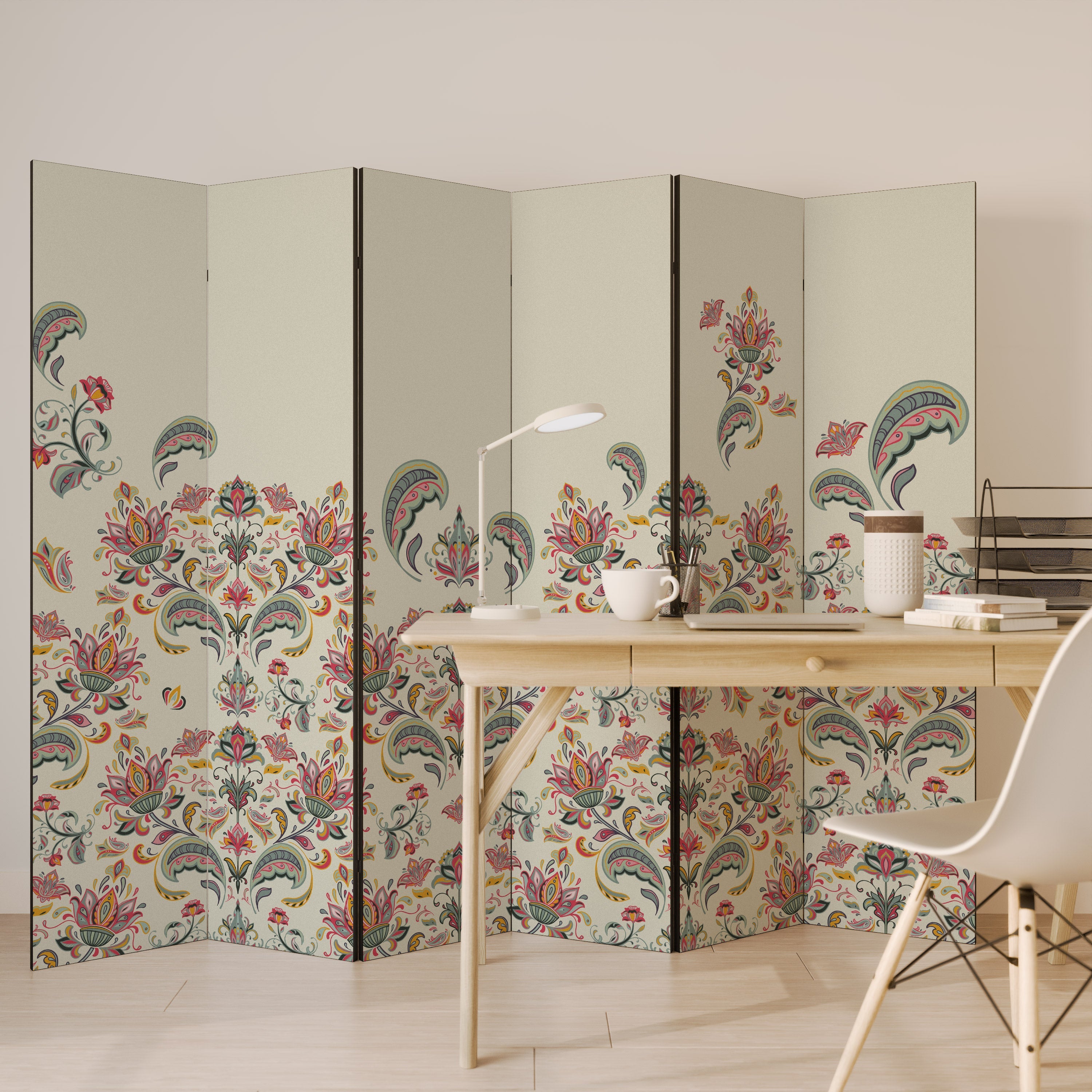 ORGANIC FOLKLORE Biombo Decorativo de 6 Painéis