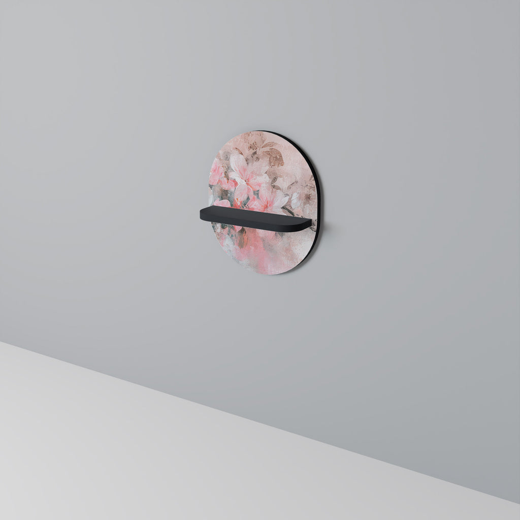 CHERRY BLOSSOM Prateleira Oval Decorativa em Acabamento Preto