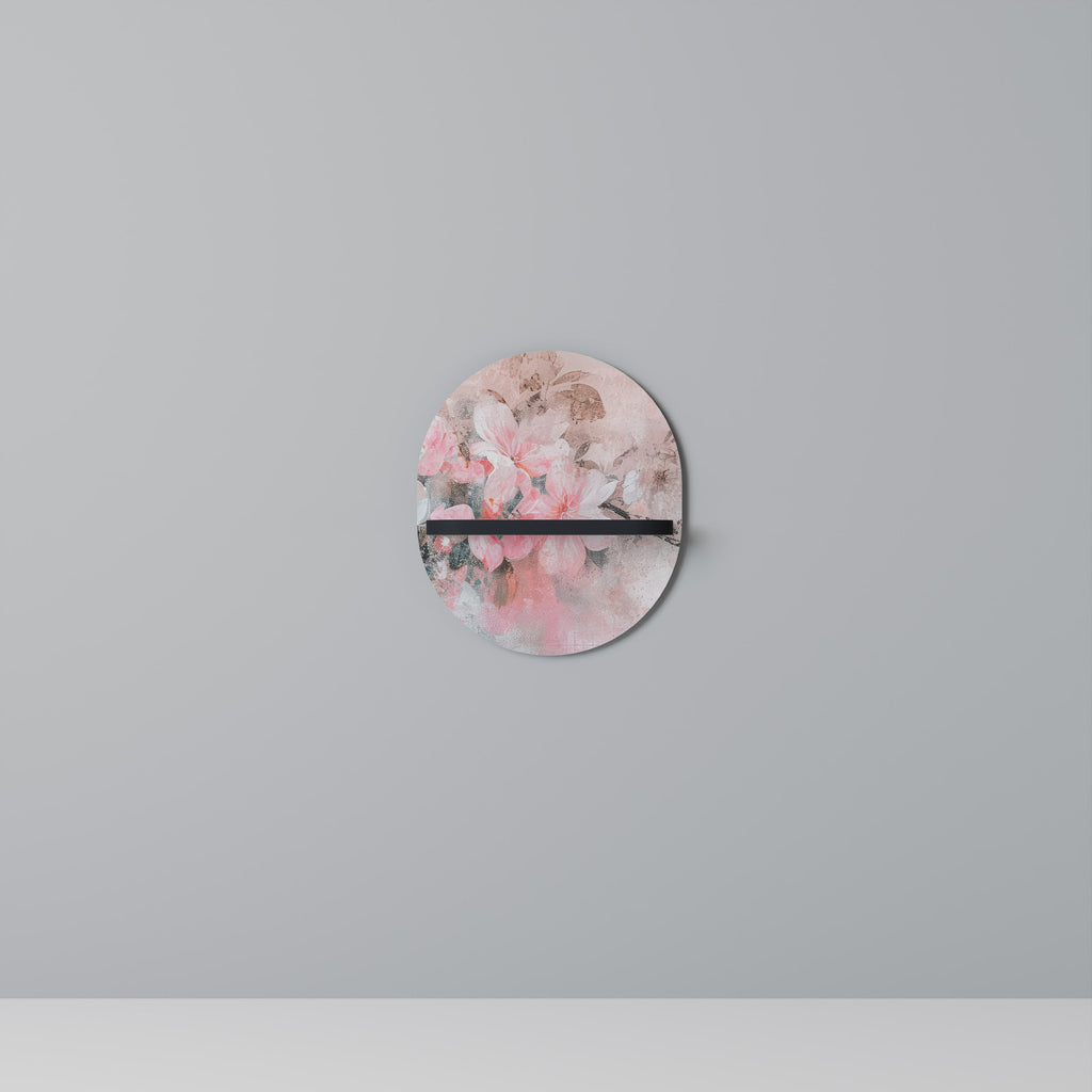 CHERRY BLOSSOM Prateleira Oval Decorativa em Acabamento Preto
