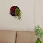 DAHLIAS AND POMEGRANATES Prateleira Redonda Decorativa em Acabamento Preto