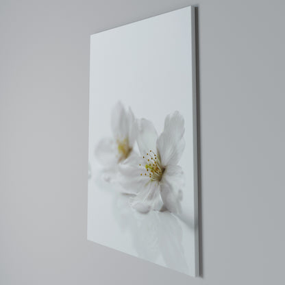 FLEETING WHITE PETALS Vertical Canvas Print