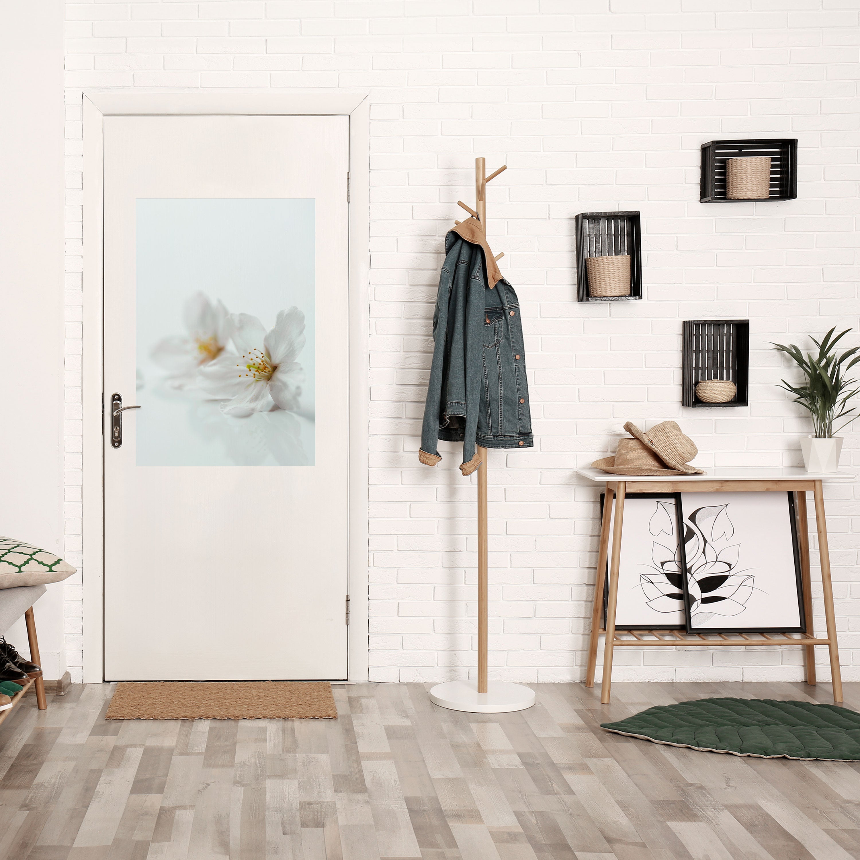 FLEETING WHITE PETALS Poster Vertical Autocolante