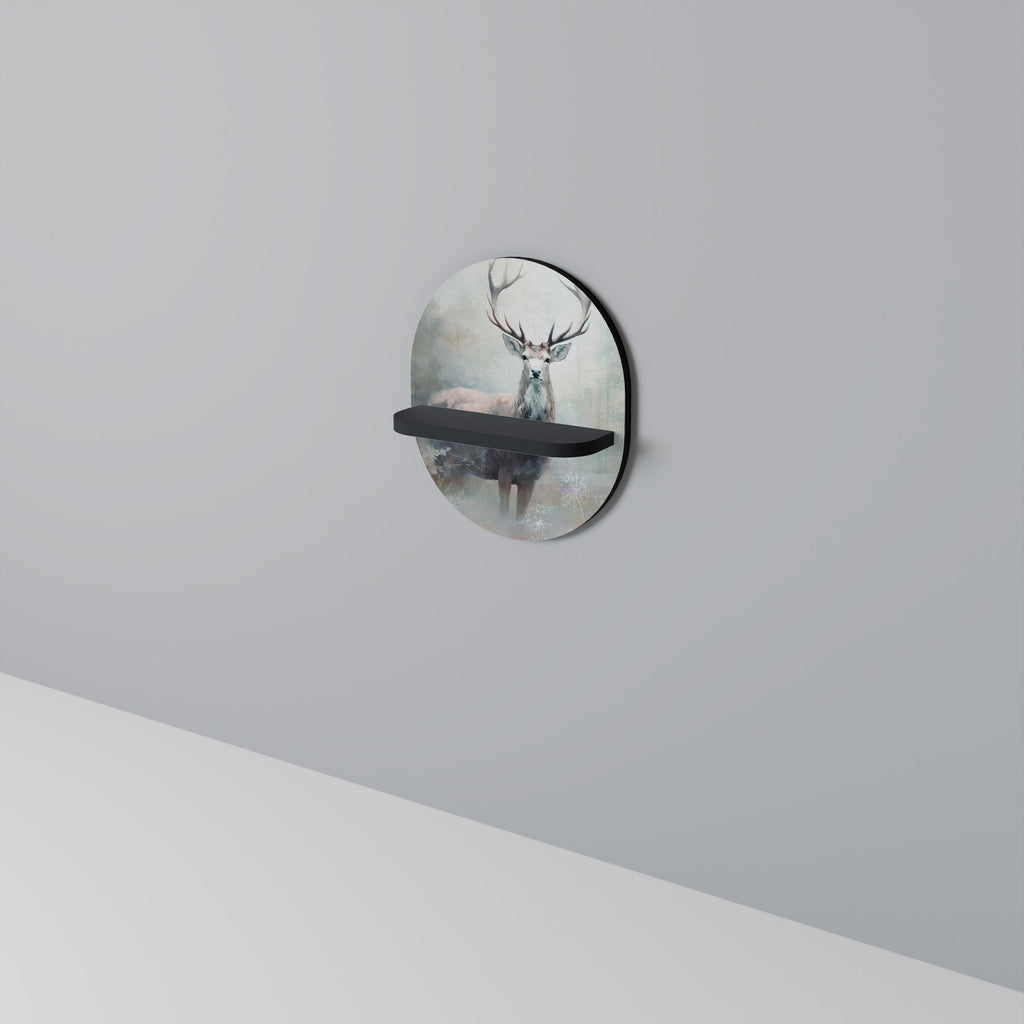 FOREST KING Prateleira Oval Decorativa em Acabamento Preto