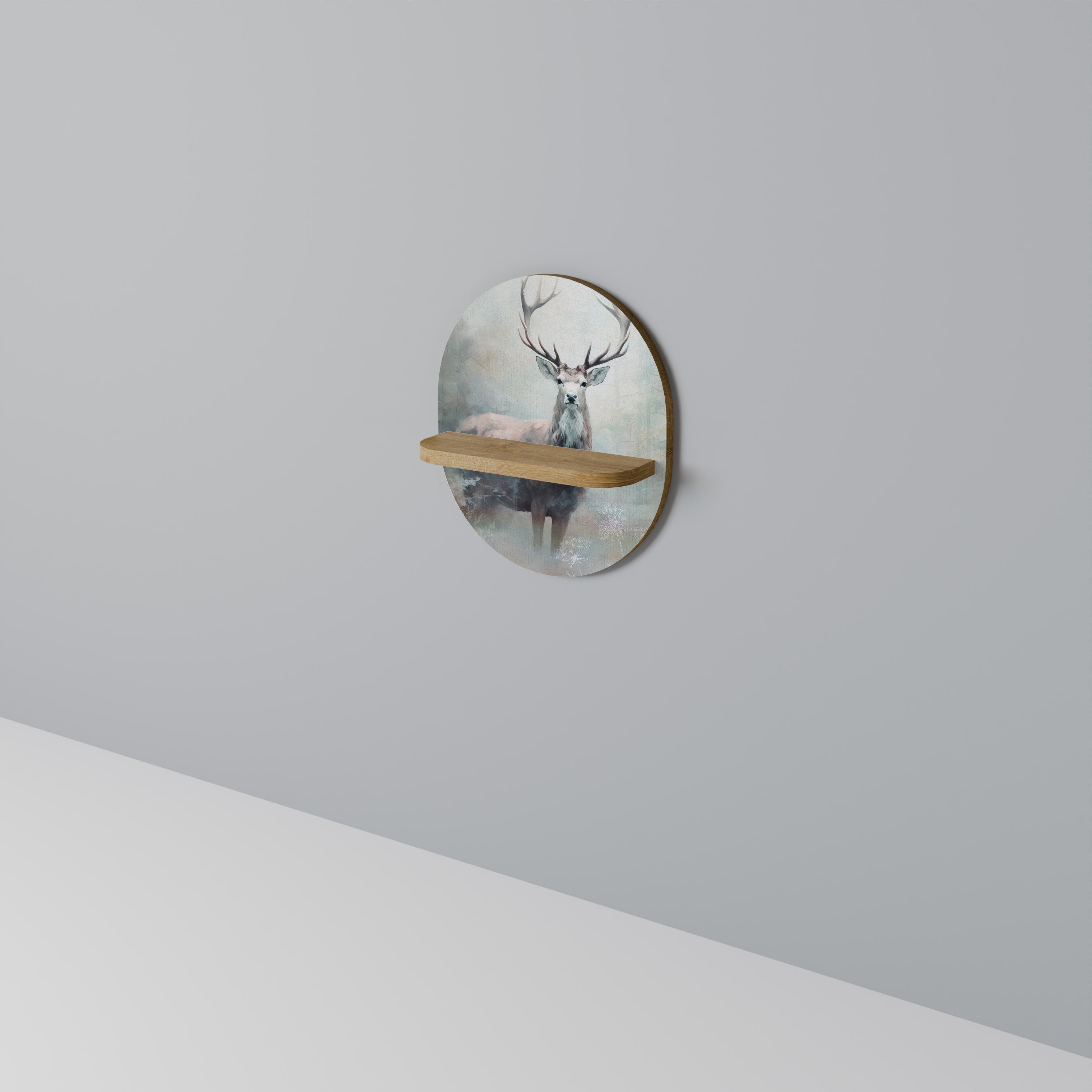 FOREST KING Prateleira Oval Decorativa em Efeito Carvalho