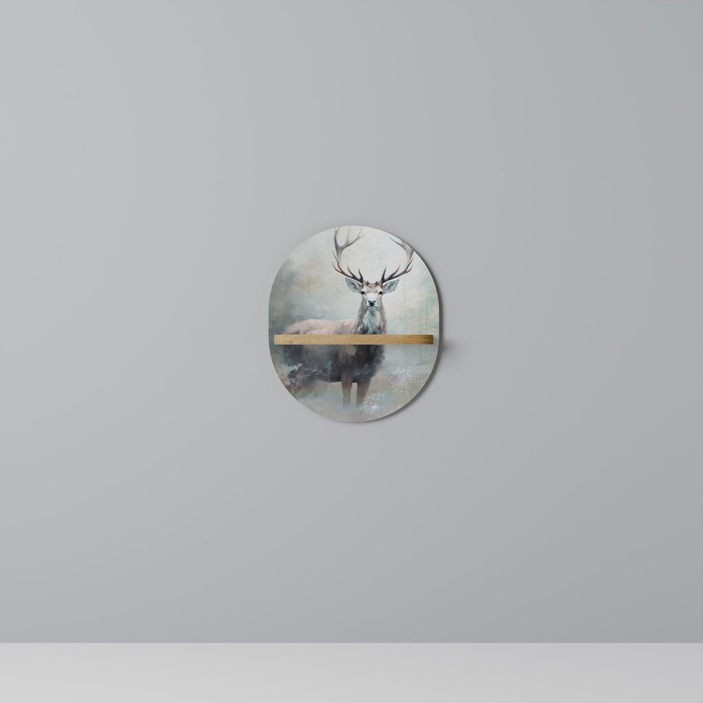 FOREST KING Prateleira Oval Decorativa em Efeito Carvalho