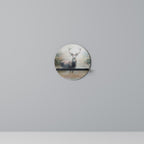 FOREST KING Round Art Shelf In Black Finish