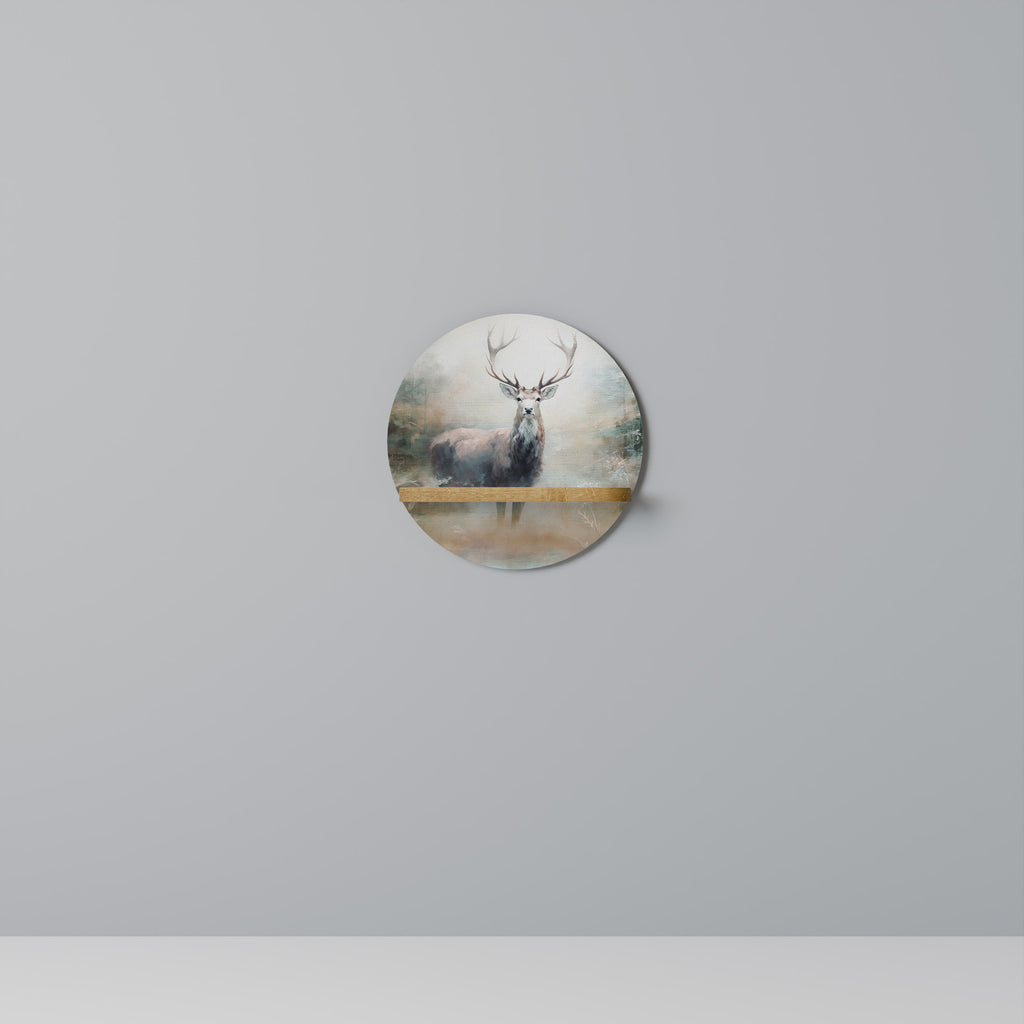 FOREST KING Prateleira Redonda Decorativa em Efeito Carvalho