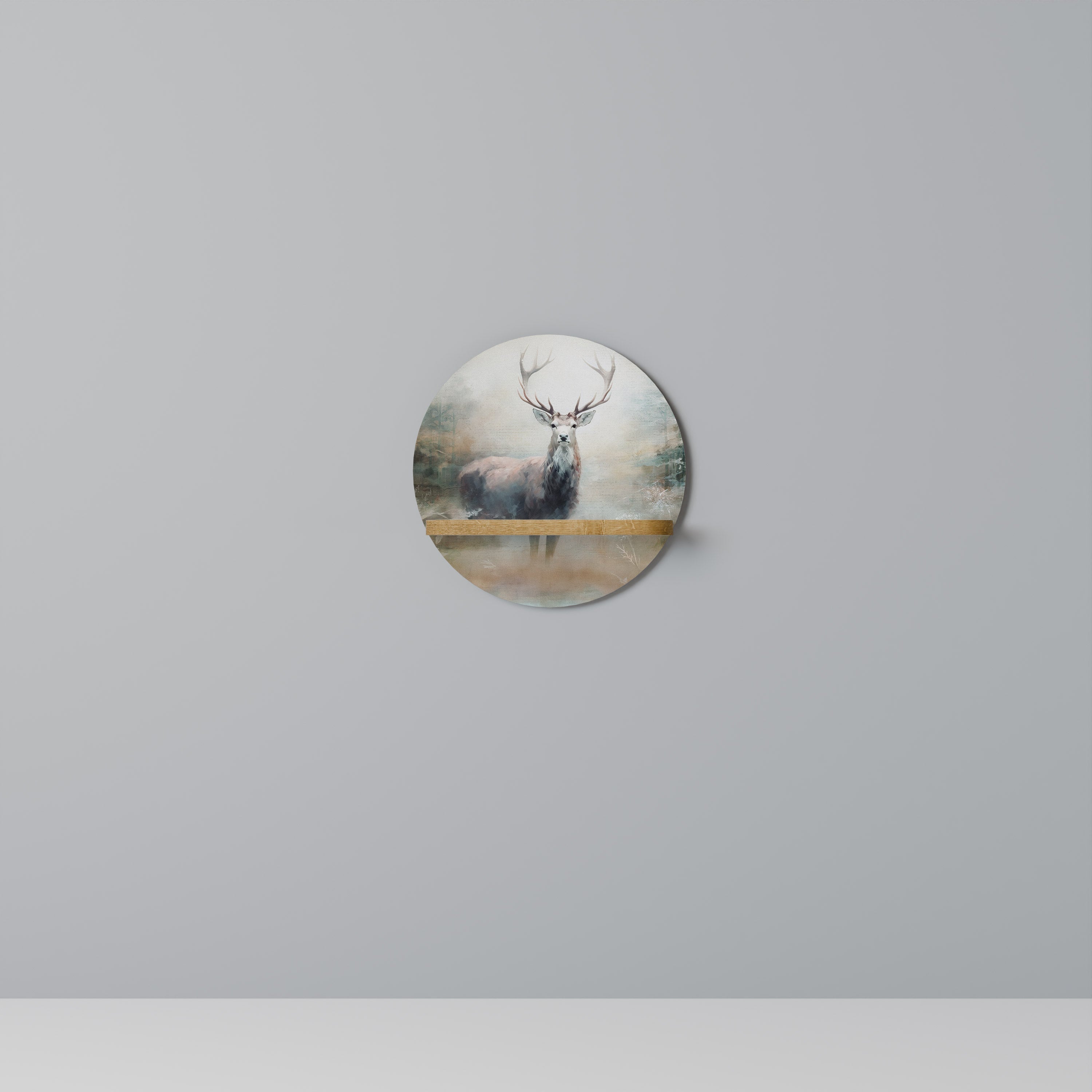 FOREST KING Prateleira Redonda Decorativa em Efeito Carvalho