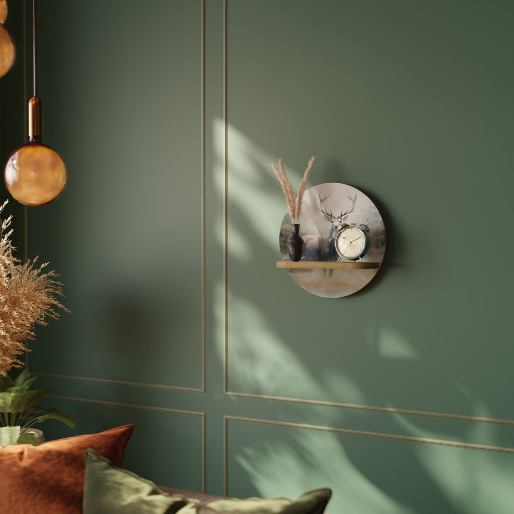 FOREST KING Prateleira Redonda Decorativa em Efeito Carvalho