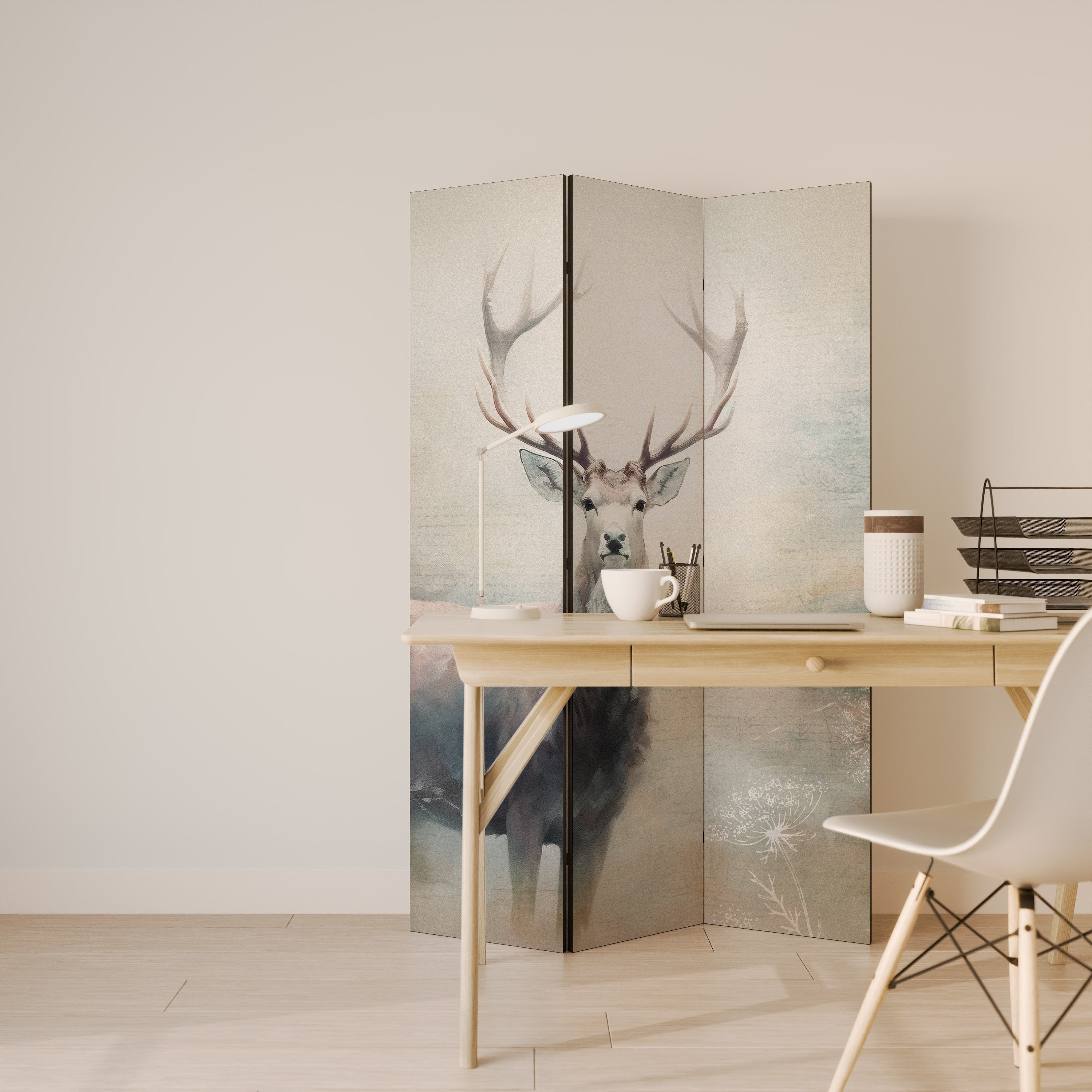 FOREST KING Biombo Decorativo de 3 Painéis