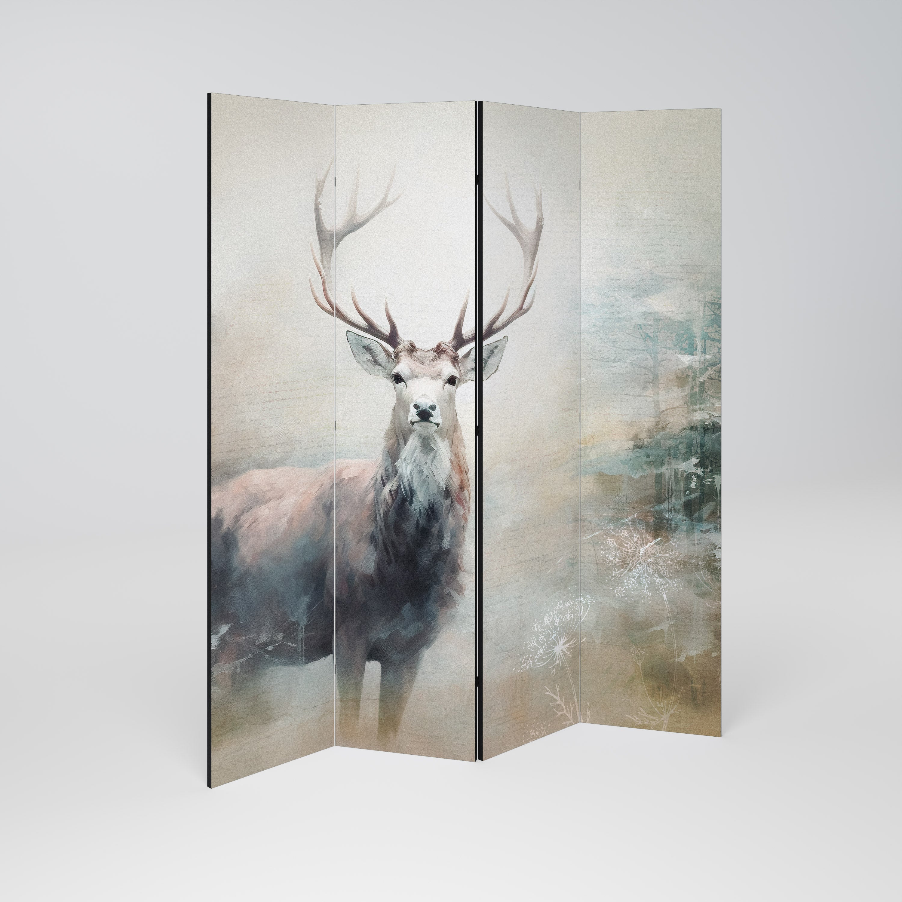 FOREST KING Biombo de 4 Painéis