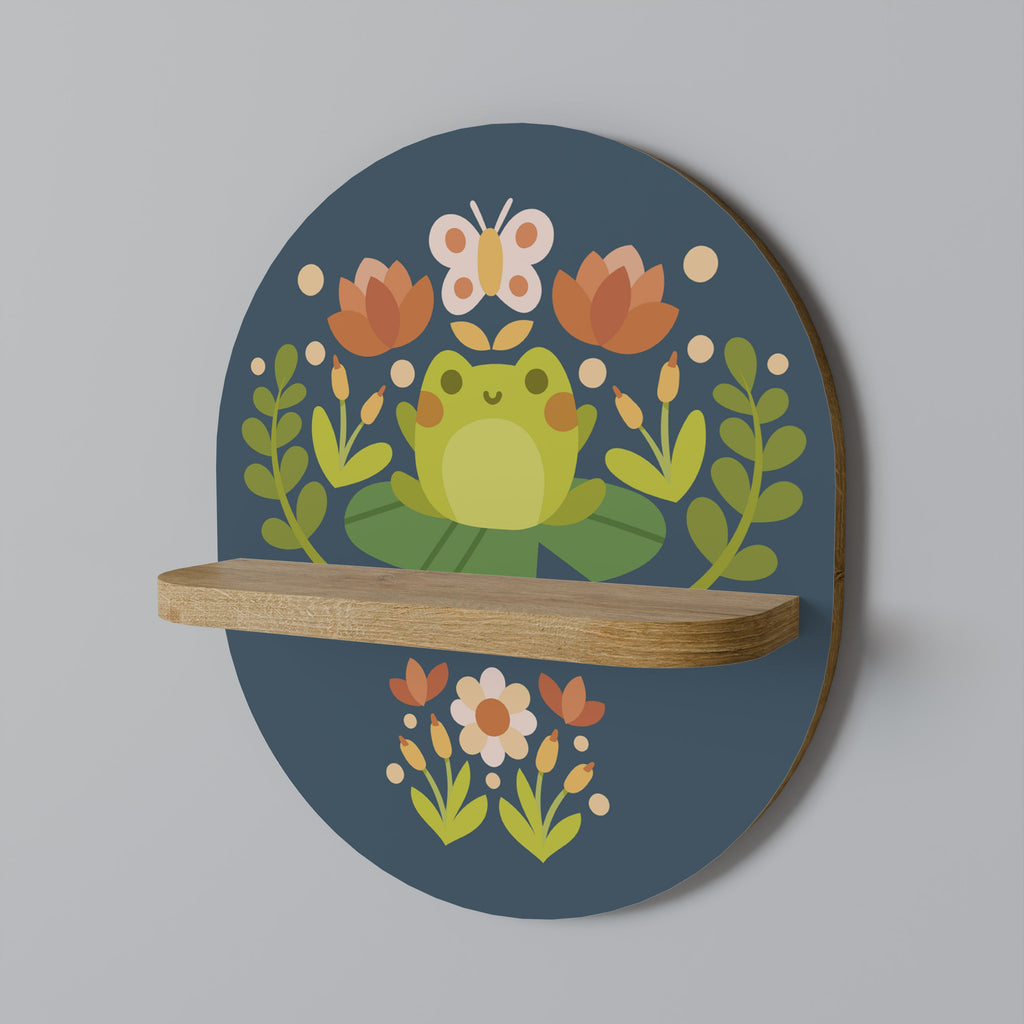 MEADOW IDYLL Prateleira Oval Decorativa em Efeito Carvalho