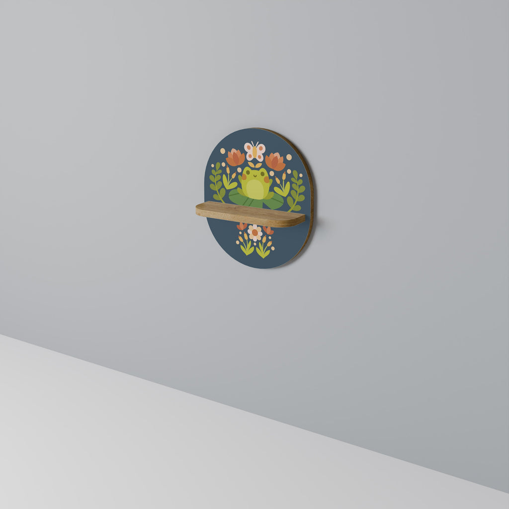 MEADOW IDYLL Prateleira Oval Decorativa em Efeito Carvalho