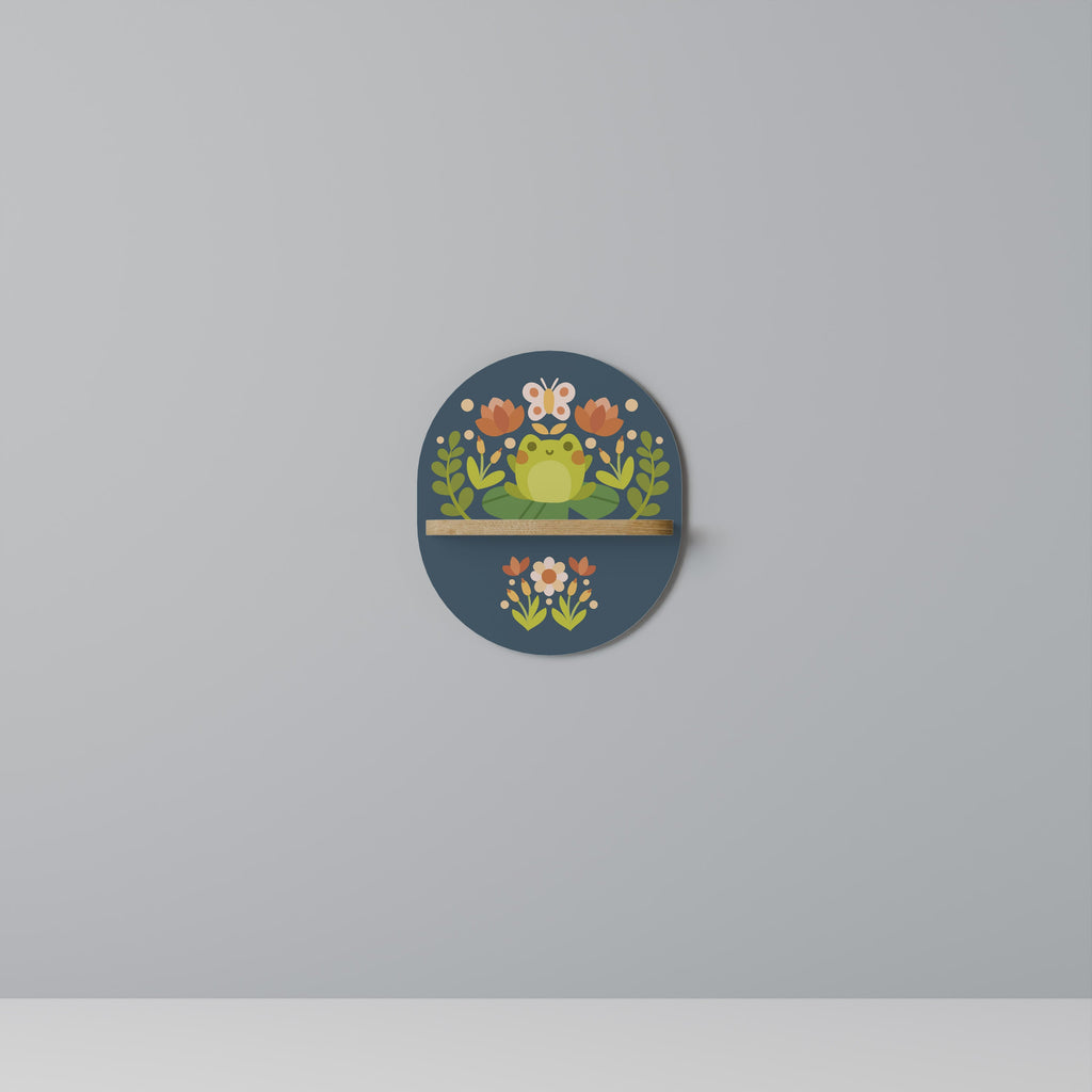 MEADOW IDYLL Prateleira Oval Decorativa em Efeito Carvalho