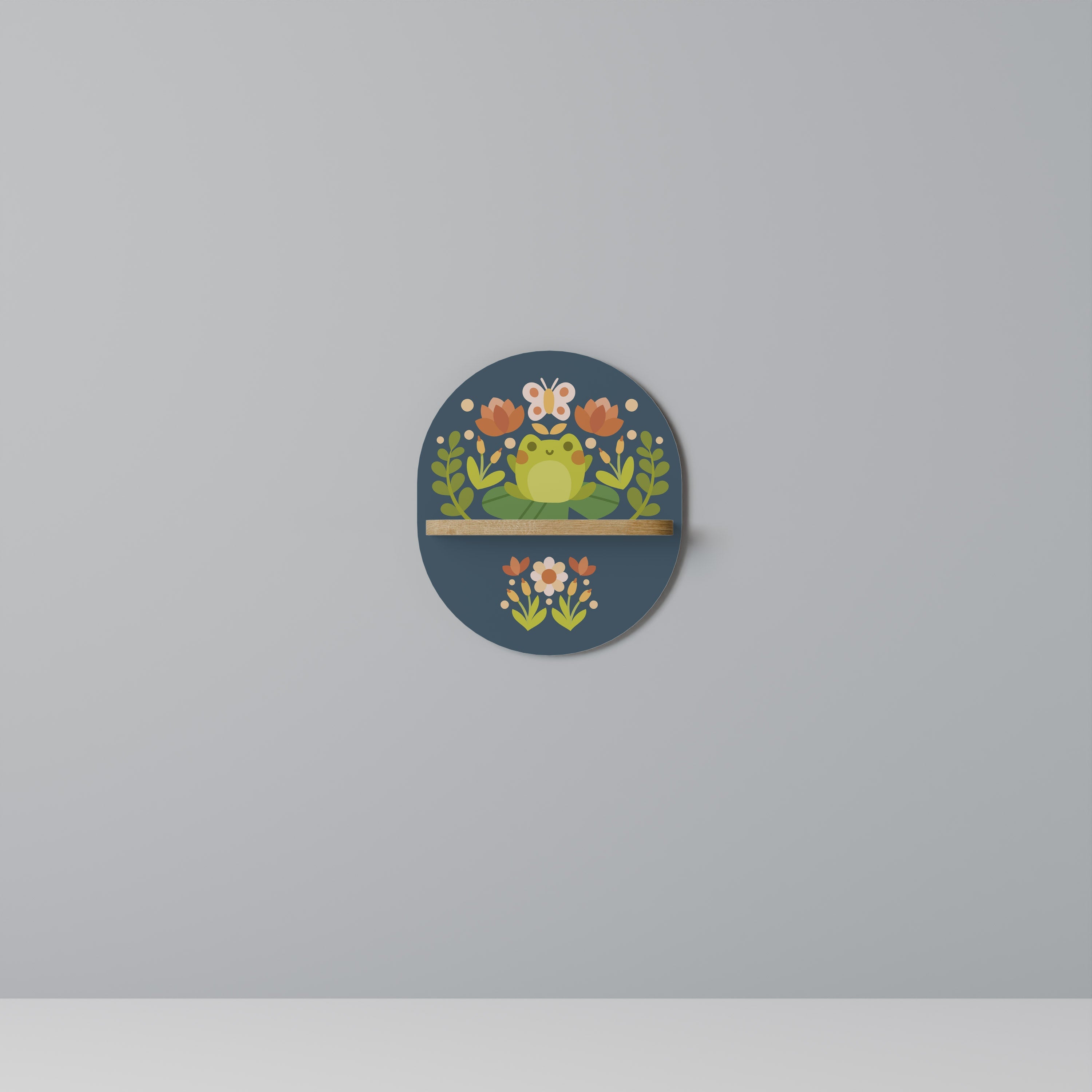 MEADOW IDYLL Prateleira Oval Decorativa em Efeito Carvalho