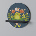 MEADOW IDYLL Round Art Shelf In Black Finish