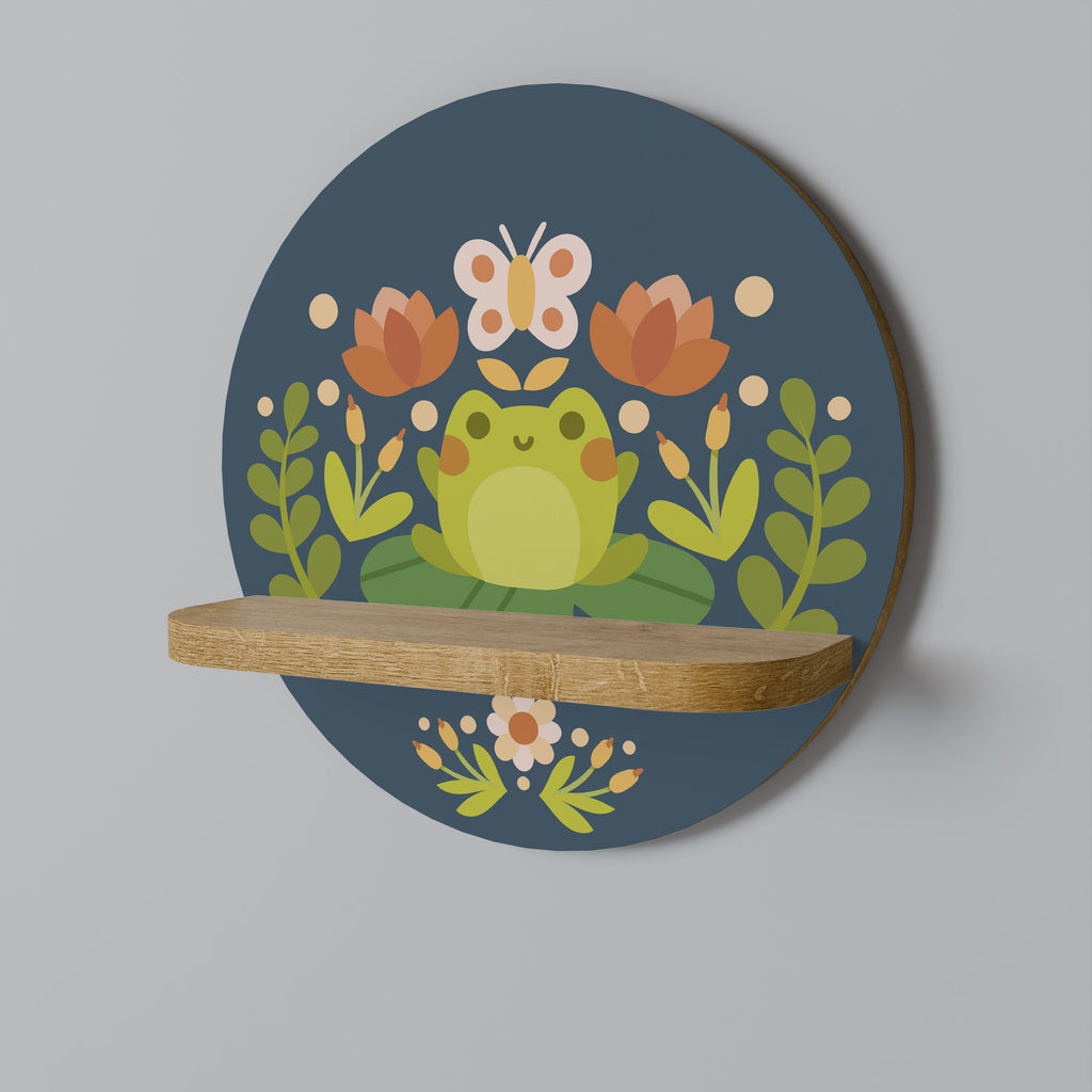 MEADOW IDYLL Prateleira Redonda Decorativa em Efeito Carvalho