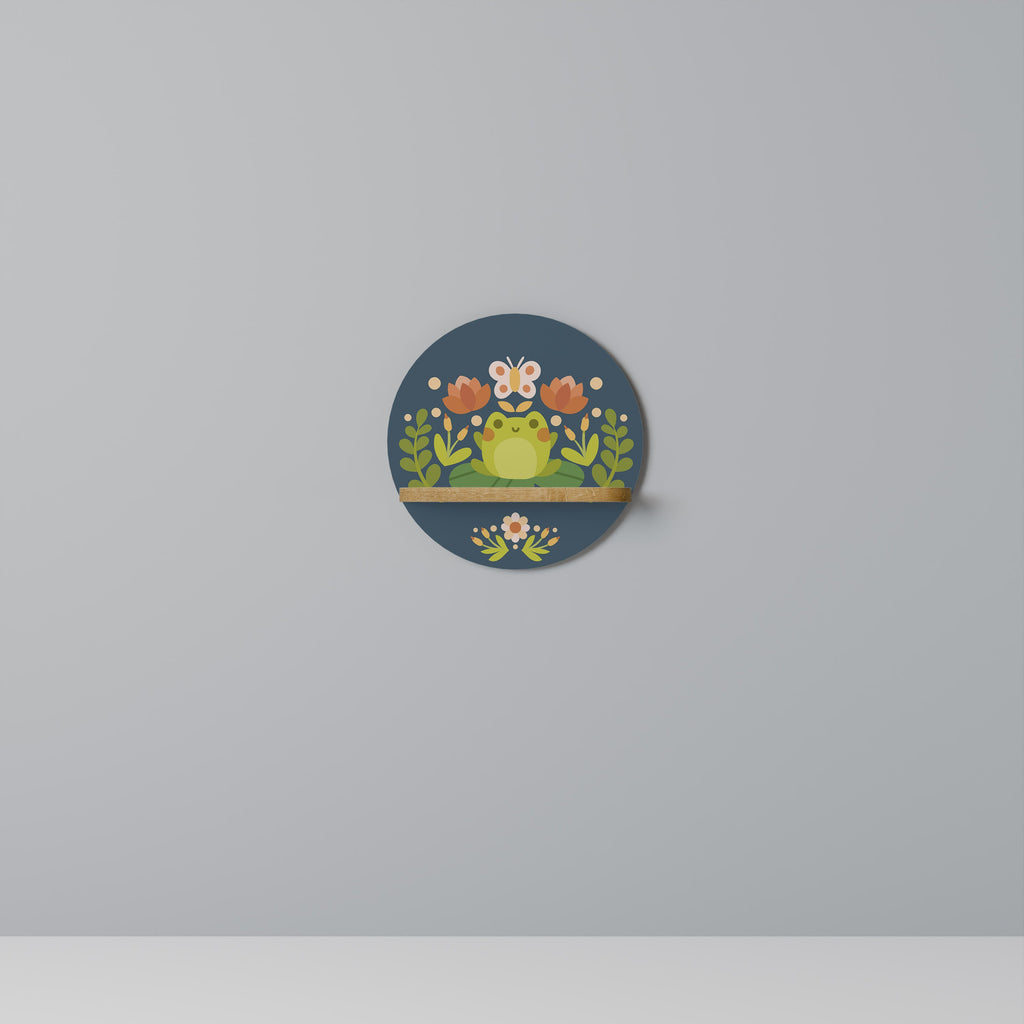 MEADOW IDYLL Prateleira Redonda Decorativa em Efeito Carvalho