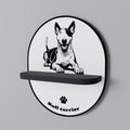 BULL TERRIER Prateleira Oval Decorativa em Acabamento Preto