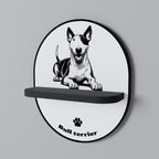 BULL TERRIER Prateleira Oval Decorativa em Acabamento Preto