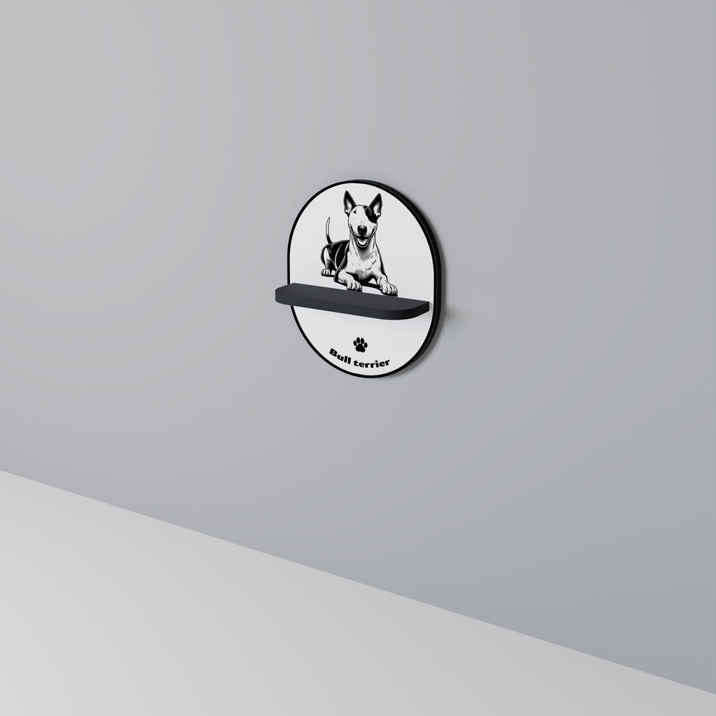 BULL TERRIER Prateleira Oval Decorativa em Acabamento Preto