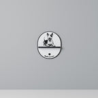 BULL TERRIER Prateleira Oval Decorativa em Acabamento Preto