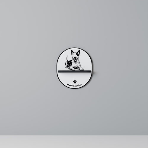 BULL TERRIER Prateleira Oval Decorativa em Acabamento Preto