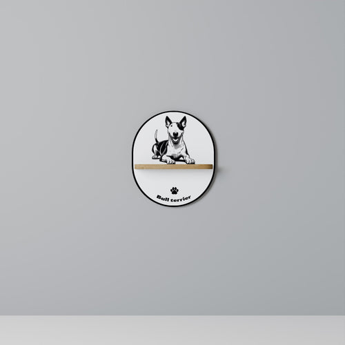 BULL TERRIER Prateleira Oval Decorativa em Efeito Carvalho
