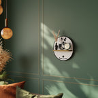 BULL TERRIER Prateleira Oval Decorativa em Efeito Carvalho