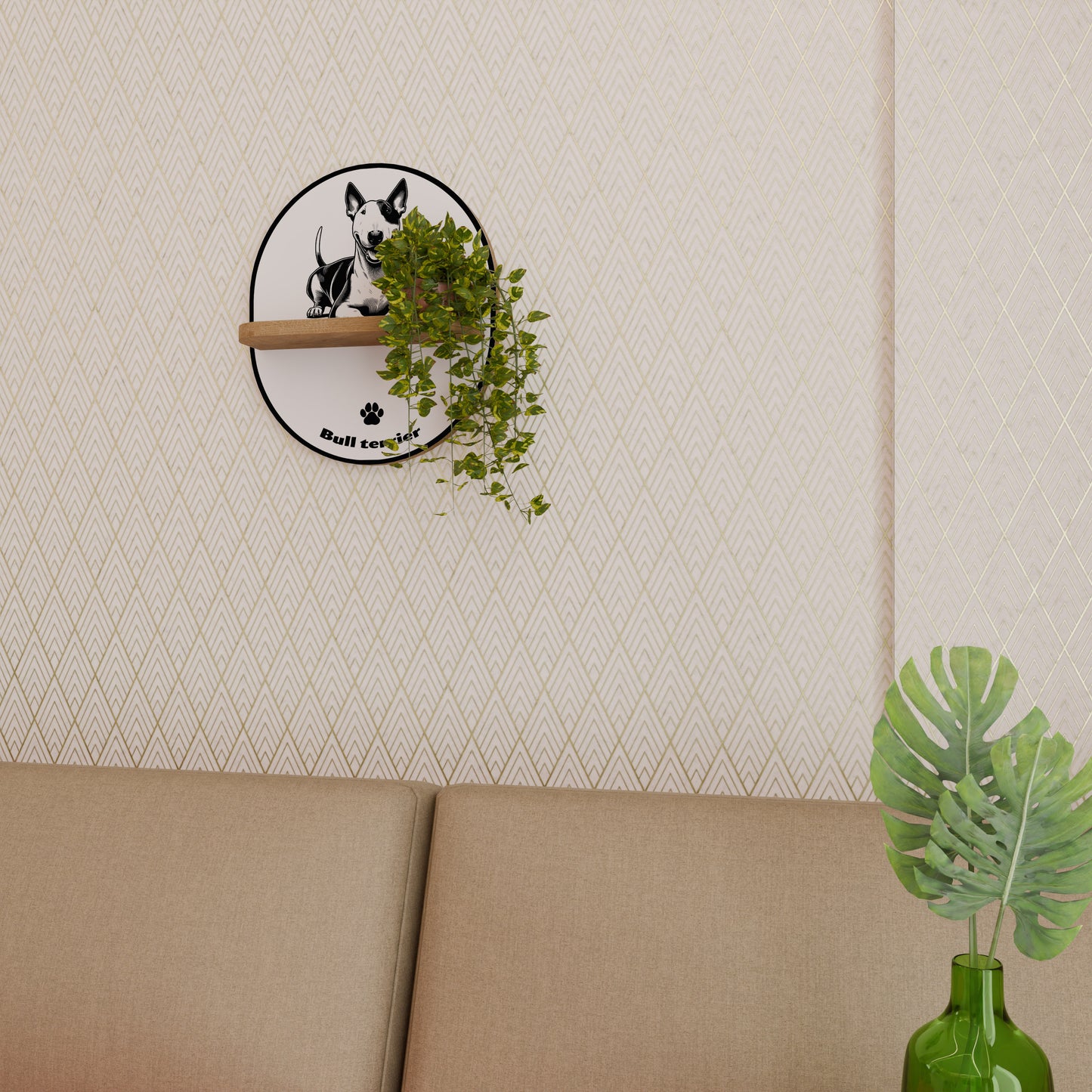 BULL TERRIER Art Shelf