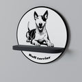 BULL TERRIER Prateleira Redonda Decorativa em Acabamento Preto