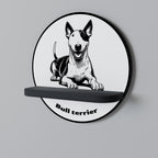 BULL TERRIER Prateleira Redonda Decorativa em Acabamento Preto
