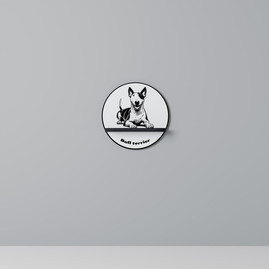 BULL TERRIER Prateleira Redonda Decorativa em Acabamento Preto