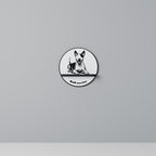 BULL TERRIER Prateleira Redonda Decorativa em Acabamento Preto