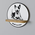 BULL TERRIER Prateleira Redonda Decorativa em Efeito Carvalho