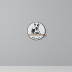 BULL TERRIER Prateleira Redonda Decorativa em Efeito Carvalho