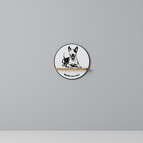 BULL TERRIER Prateleira Redonda Decorativa em Efeito Carvalho