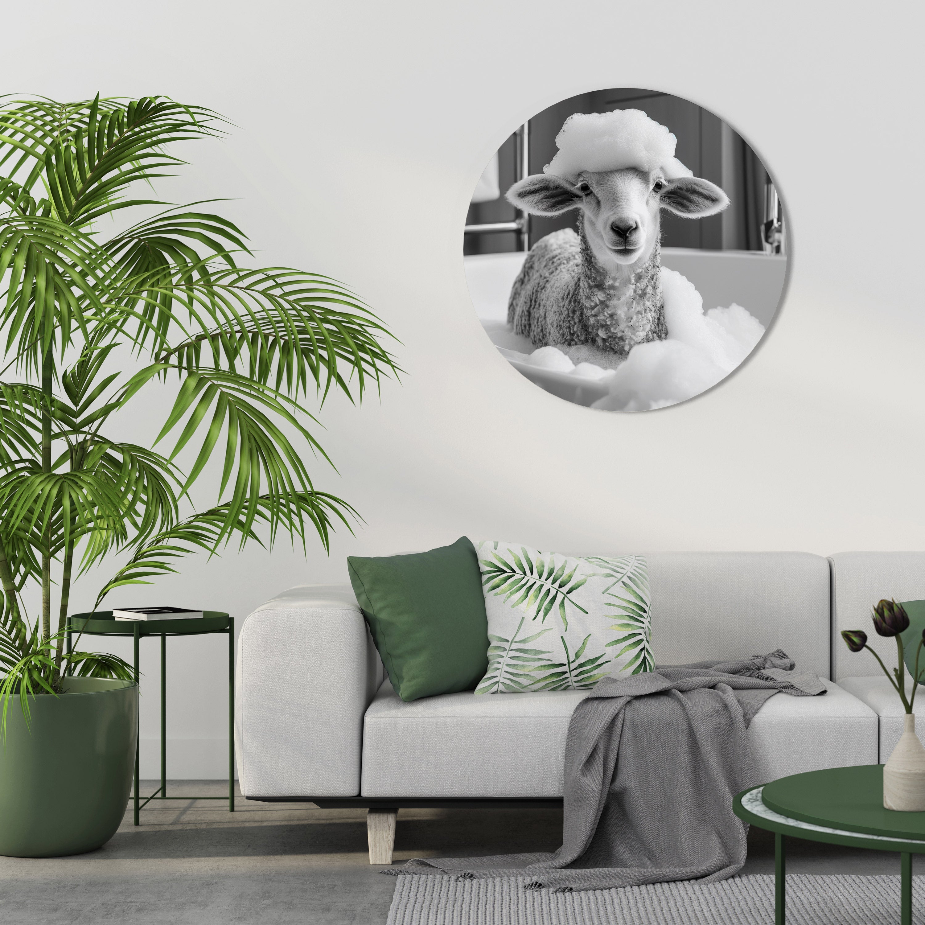 BUBBLE BATH BAA Round Wall Art
