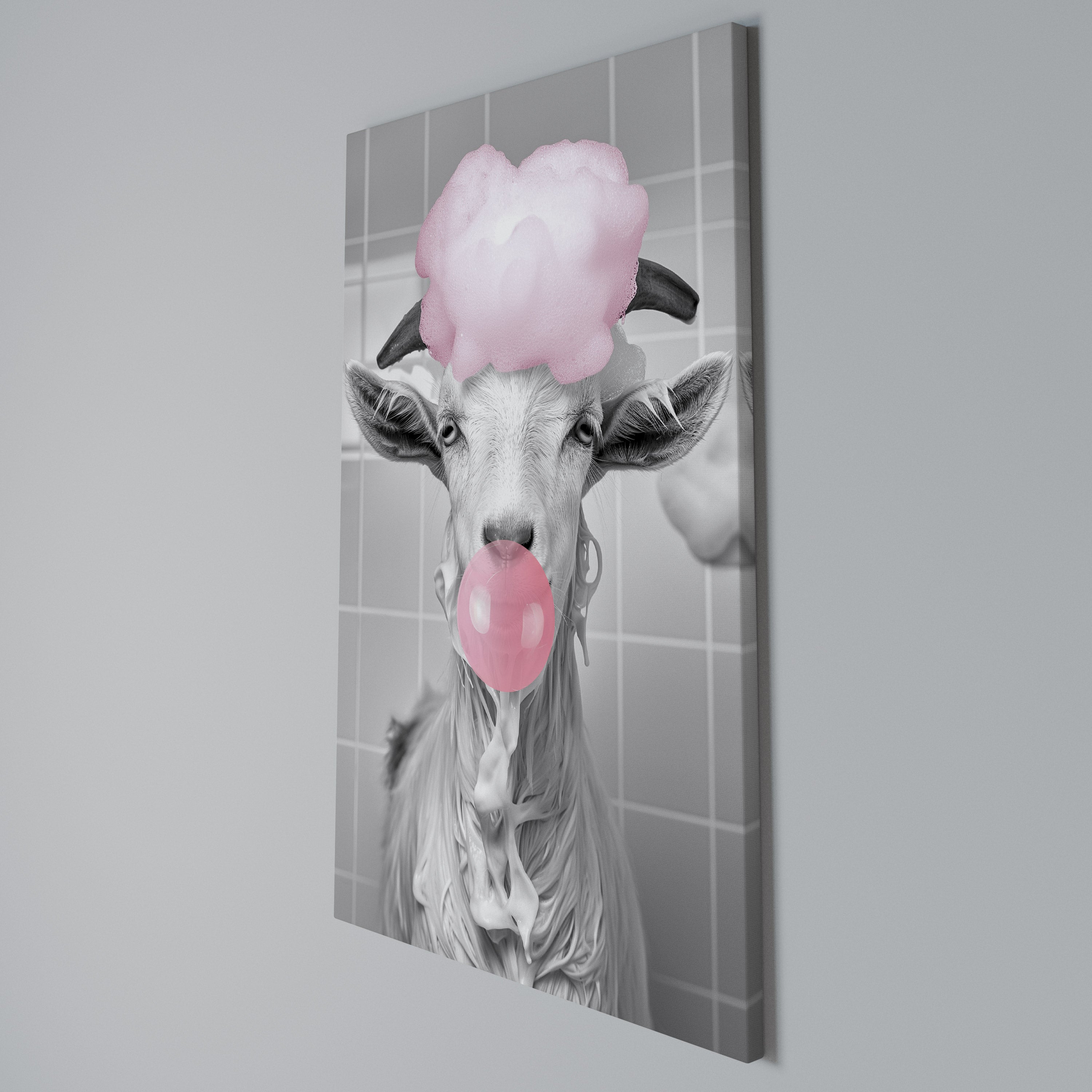BUBBLEGUM BOVINE BLISS Quadro em tela vertical