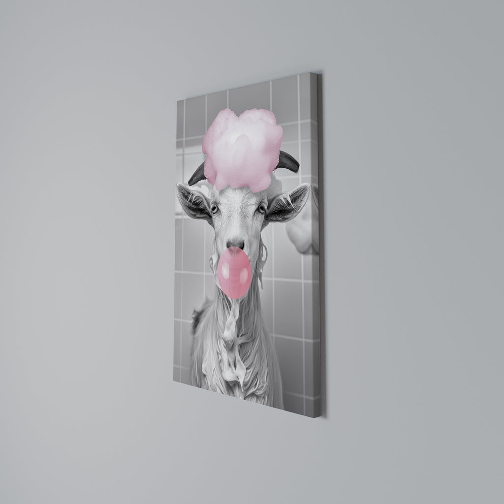 BUBBLEGUM BOVINE BLISS Quadro em tela vertical