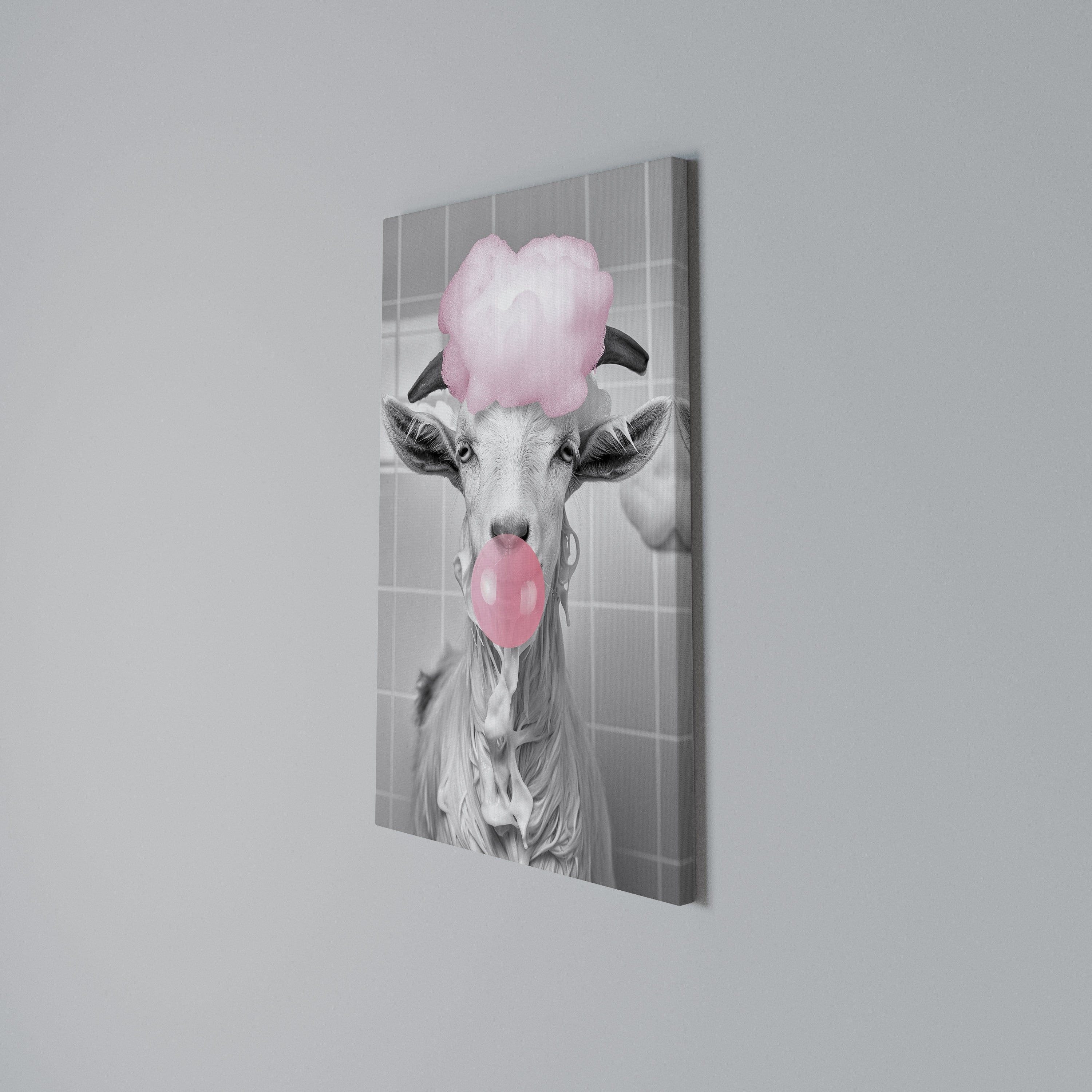 BUBBLEGUM BOVINE BLISS Quadro em tela vertical