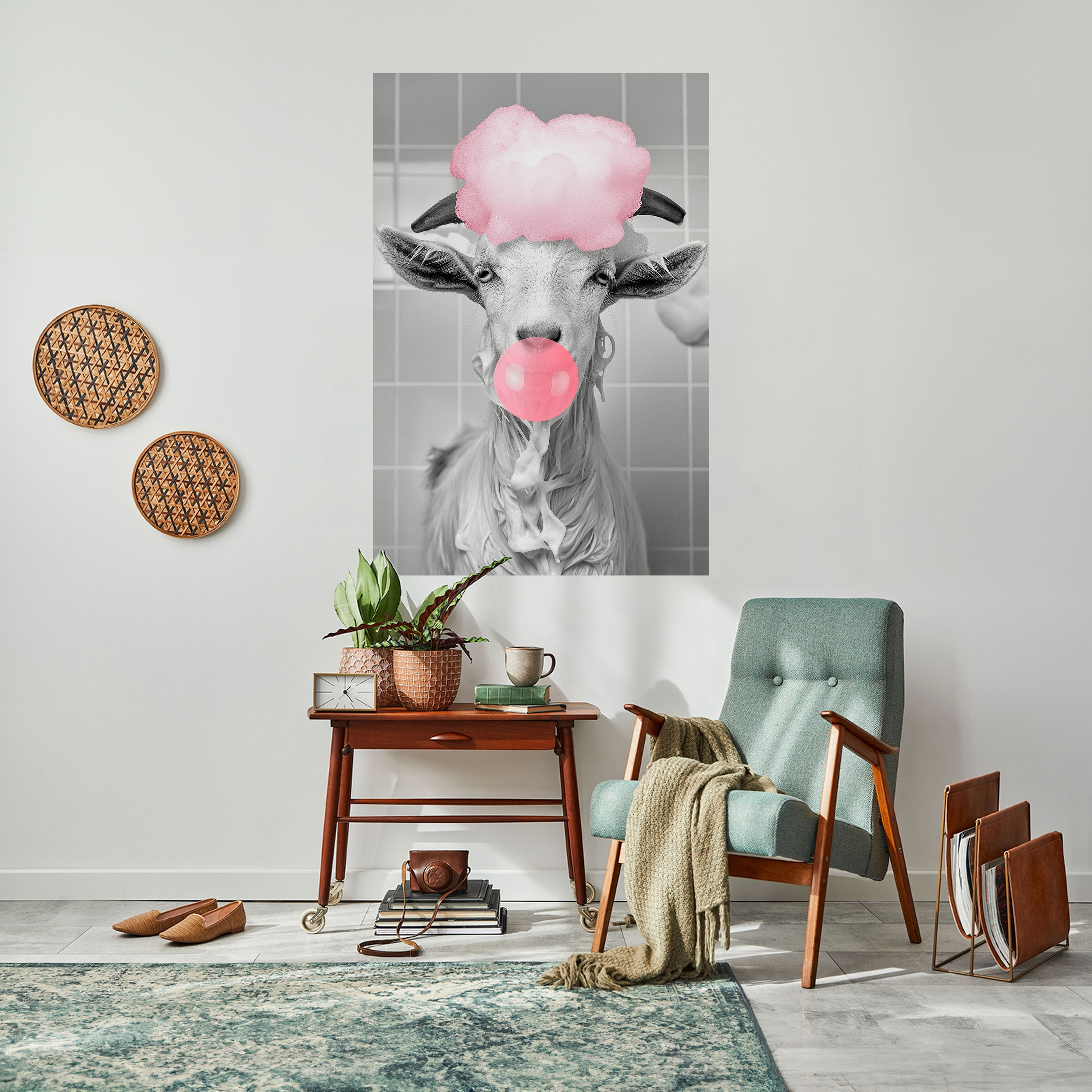 BUBBLEGUM BOVINE BLISS Poster Vertical Autocolante