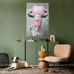 BUBBLEGUM BOVINE BLISS Poster Vertical Autocolante