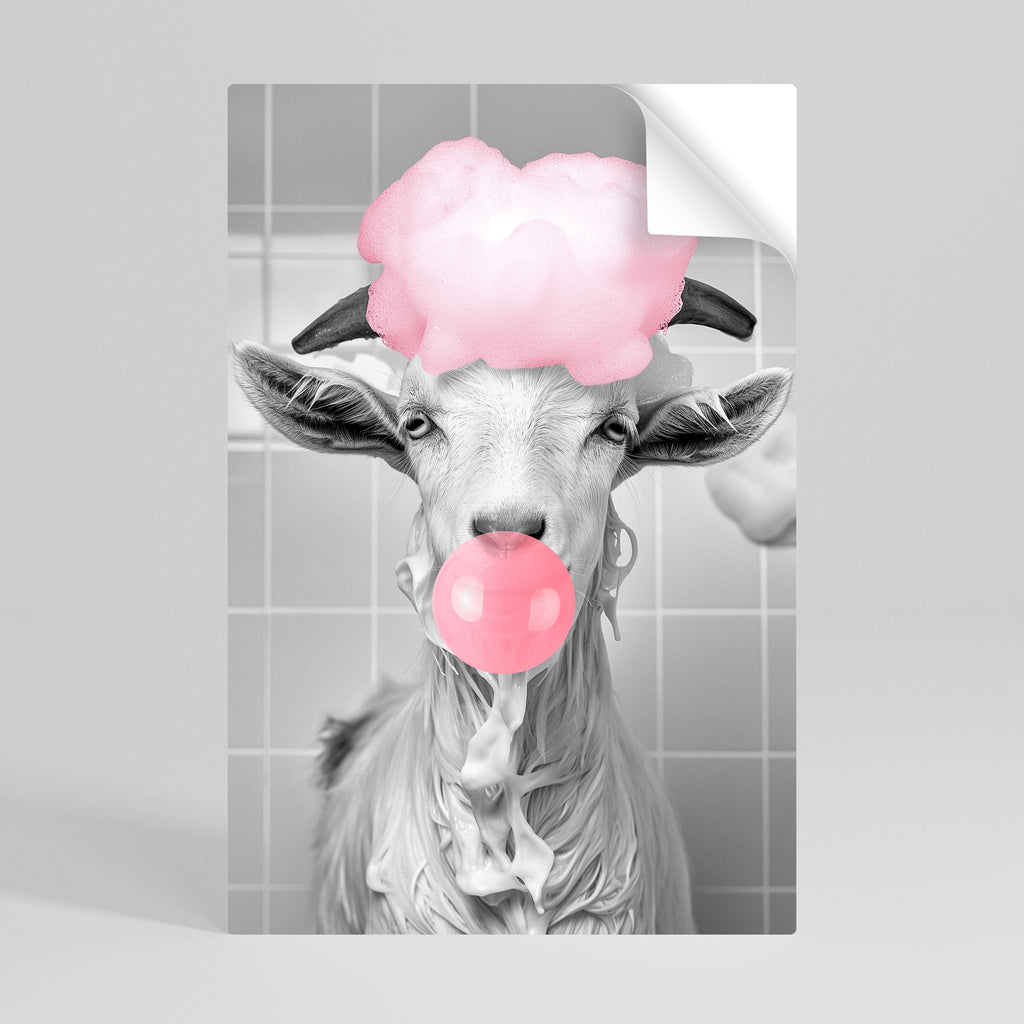 BUBBLEGUM BOVINE BLISS Poster Vertical Autocolante