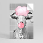 BUBBLEGUM BOVINE BLISS Poster Vertical Autocolante